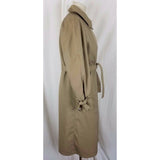 Vintage London Fog Maincoats Deep Pile Fur Lined Trench Coat Womens 10P Khaki