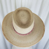 Vintage Sahuayo Legitimo Toasted Straw Hat Safari Mens 7 3/8 59 Mexico Strap