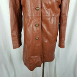 Vintage Alegre Donna Brown Leather Peacoat Coat Western Womens L Buttery Soft