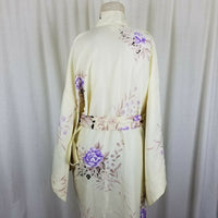 Vintage MARUKYO Kimono Wrap Maxi Robe Purple Made in Japan Asian Cosplay 57” Tie
