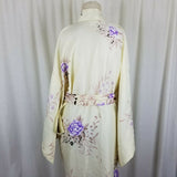 Vintage MARUKYO Kimono Wrap Maxi Robe Purple Made in Japan Asian Cosplay 57” Tie