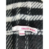 Tally Weijl Tartan Plaid Fleece Knit Funnel Neck Belted Bomber Jacket Womens 38