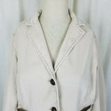 Gap Stretch Corduroy Blazer Look Jean Style Jacket Womens 8 Cropped Tan Ivory