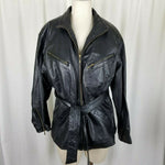 Wilsons Leather Black Belted Thinsulate Insulated Jacket Womens M Zip Out Liner