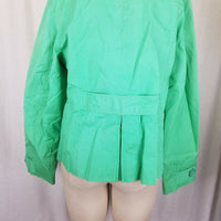 LL Bean Canvas Cotton Swing Jacket Double Breasted Peacoat Womens S Spring Green