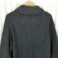 Mens Wearhouse Shawl Collar Sweater Mens M L Cardigan Patch Elbows Knit Charcoal