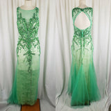 Dave & Johnny Beaded Jeweled Long Maxi Prom Pageant Formal Dress Womens 9 10