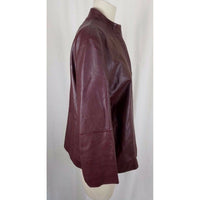 Vintage Fairbrooke Red 100% Lamb Leather Placket Front Moto Jacket Womens 12