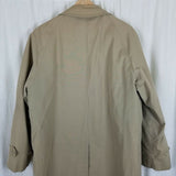 London Fog Trench Coat Deep Pile Faux Fur Removable Liner Mens 40R Vintage Khaki