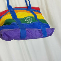 LEVI STRAUSS Rainbow Stripes 1984 USA OLYMPICS Nylon Zip Tote Bag Pride Vintage