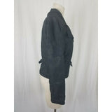 Mod'Land Paris Double Breasted Belted Fitted Cropped Jacket Womens M Circles