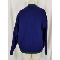 Pitlochry Scotland Wool Knit Floral Pewter Buttons Cardigan Sweater Womens M L