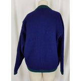 Pitlochry Scotland Wool Knit Floral Pewter Buttons Cardigan Sweater Womens M L