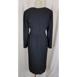 Verdi New York Milan Black Midi Cocktail Formal Dress Womens 4 USA Pleated Skirt