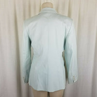 Talbots Petites Stretch Tailored Button Up Blazer Jacket Womens 10P Pastel Blue