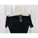 Snap Brand Velvet Fitted Slouch Cowl Scoop Neck Little Black Dress Womens M USA