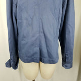 LL Bean Cotton Full Button Up Safari Field Jacket Blazer Womens L Blue Riding