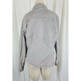 LL Bean Sunwashed Gray Canvas Zip Up Short Barn Coat Denim Jean Jacket Womens L