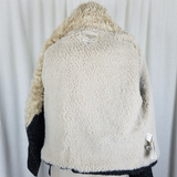 Zara Trafaluc Side Zip Shearling Wool Herringbone Tweed Moto Jacket Womens L