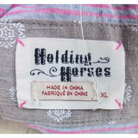 NWT Anthropologie Holding Horses Ruffled Linen One Shoulder Top Pink Womens XL