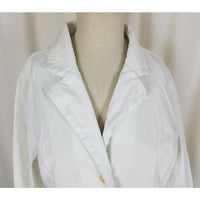 LL Bean Petites White Corduroy Button Up Fit & Flare Blazer Jacket Womens sz 16P