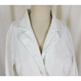 LL Bean Petites White Corduroy Button Up Fit & Flare Blazer Jacket Womens sz 16P