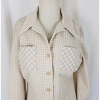 Vintage Trevira Robert Peters Micia of Rome Mod Checked Shirt Dress Womens M USA