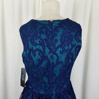 Ivy + Blu Lace Overlay Fit & Flare Twirl Dress Womens 8 Summer Mini Sundress NWT