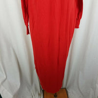 Vintage Lollipop Henley Maxi Nightgown Nightie Sleep Shirt Womens M USA 70s USA