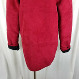 County Seat Faux Shearling Suede Sherpa Berber Fleece Shawl Collar Peacoat M Red