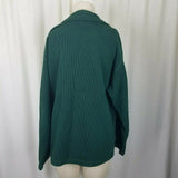 Lands End Direct Merchants Ribbed Zip Up Polartec Fleece Jacket Womens M Green