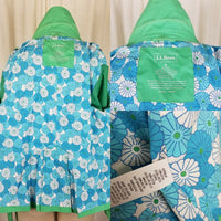 LL Bean Canvas Cotton Swing Jacket Double Breasted Peacoat Womens S Spring Green