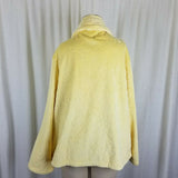 Cuddledown Soft Yellow Fleece Shawl Collar Bed Jacket Cropped Robe Womens XXL