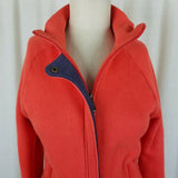 B by Burton Orange Funnel Neck Zip Up Sweatshirt Sweater Jacket Womens S Patches