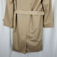 Misty Harbor Insulated Double Breasted Belted Trench Coat Mens 40L Zip Out Liner