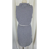 Dockers Jersey Knit Cotton Striped Summer Mini Dress Womens M Navy Blue Sailor