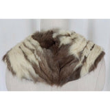 Vintage Genuine Fur Stole Sable Scarf Wrap Boa Mod Button Up Sweater Coat Collar