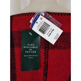 LRL Ralph Lauren Red Buffalo Plaid Wool Woven Cape Stadium Blanket Womens S M