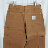 Carhartt Double Knee Reinforced Carpenter Work Pants Mens 30x29 Brown Heavy Duty