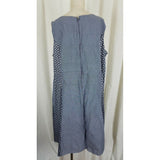 Taillissime Midi Patchwork Polka Dots Ruffled Chambray Dress Womens 22W Blue