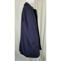 Sears Deep Pile Fur Insulated Trench Coat Mens 44 Removable Zip Liner Navy Blue