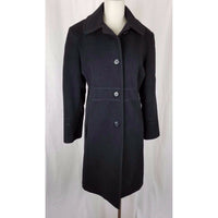 Vintage JG Hook Winter Wool Cashmere Exposed Stitching Coat Womens 12 Black 90s