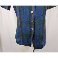 Country Road Australia Button Up Plaid Tunic Shirt Top Womens M V-Neck Chambray