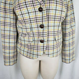 LL Bean Wool Herringbone Tweed Plaid Riding Country Jacket Blazer Womens 12P