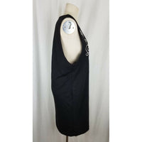 E.D. Michaels Midi Tunic Little Black Jersey Knit Tunic Dress Womens L Ribbon