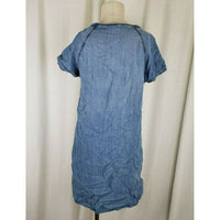 Life In Progress Denim Blue Jean Oversized Baggy Sack Dress Womens S Chambray SS