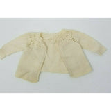 Vintage Cream Crochet Knit Open Front Cardigan Sweater Unisex Girls 6 Months