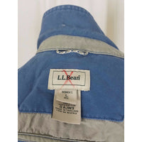 LL Bean Sunwashed Blue Canvas Zip Up Short Barn Coat Denim Jean Jacket Womens L