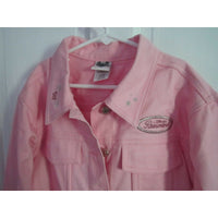 Disney Princesses Embroidered Pink Denim Jean Trucker Jacket Girls L Floral