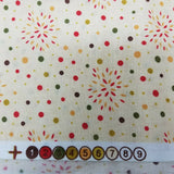 Fireworks Polka Dotted Fabric 1 yard Classic Cottons Yellow Red Green Material